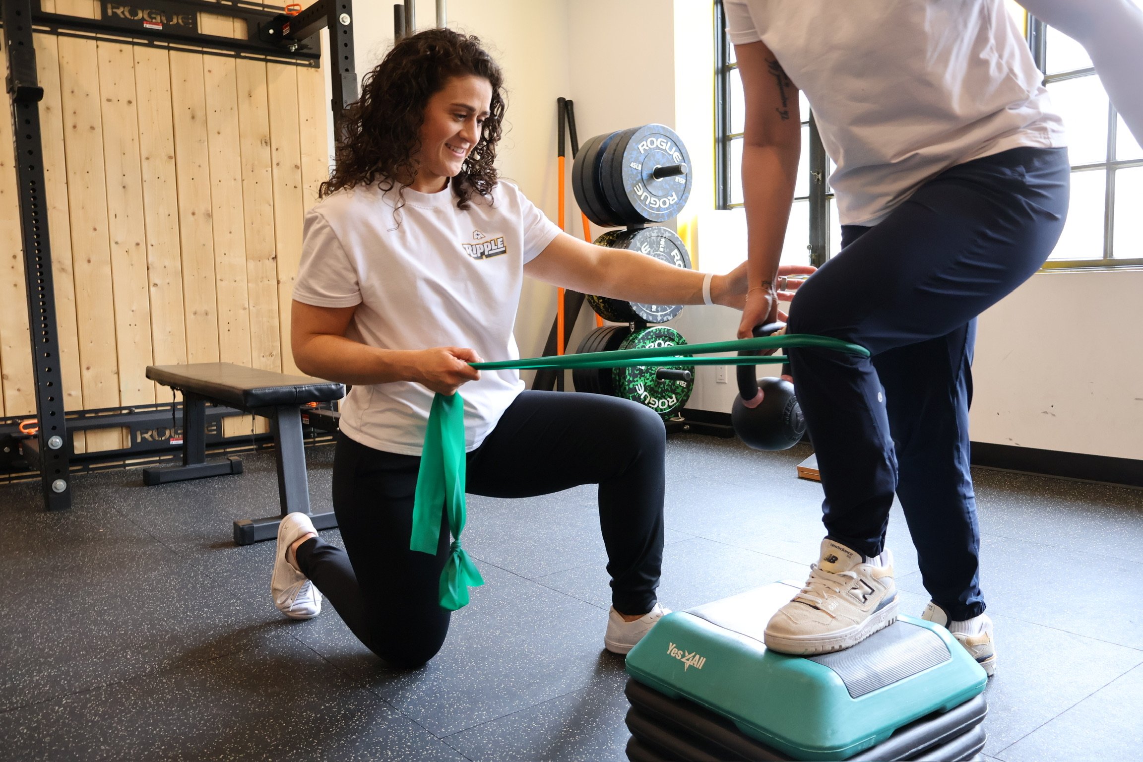 Patient receiving movement analysis during a physical therapy appointment